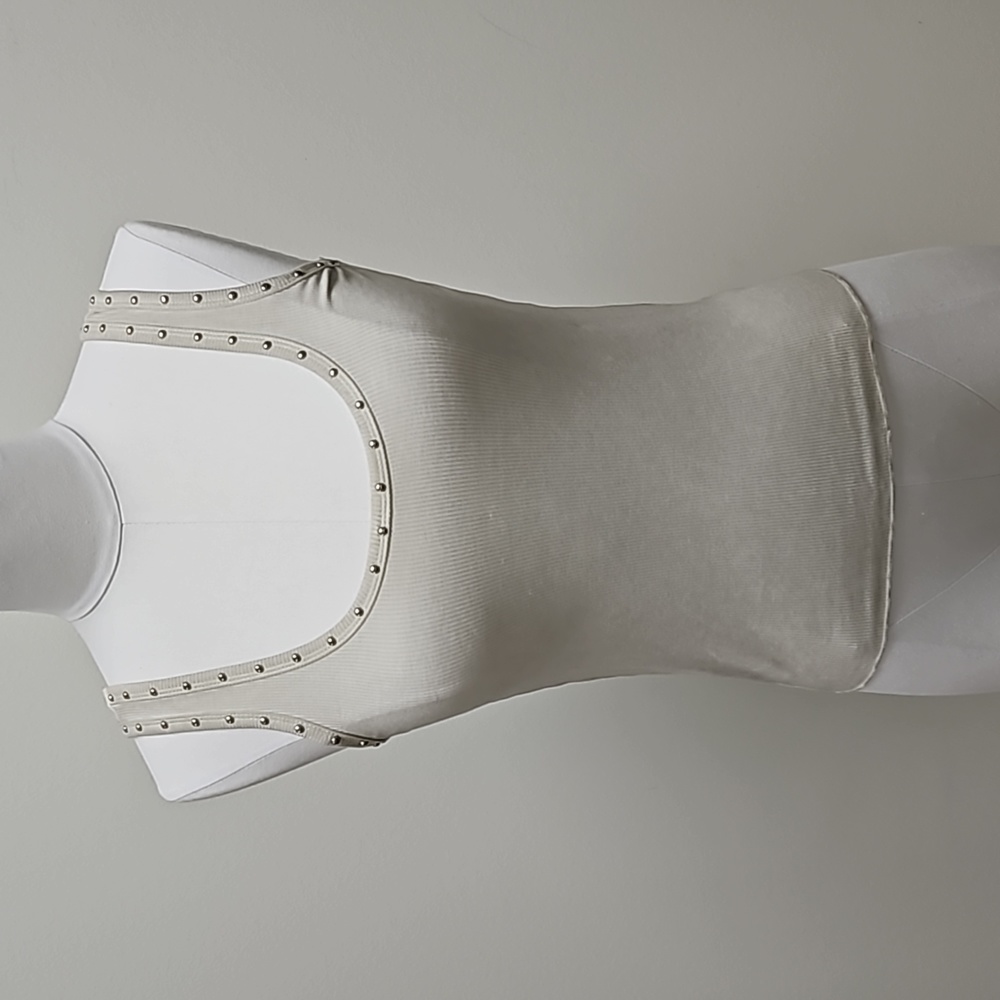 POL  cream studded tank top.